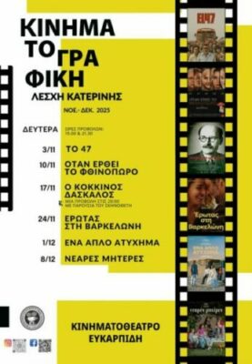 Κινηματογραφική Λέσχη: Νέες Προβολές - Πρόγραμμα 2025